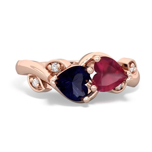 sapphire-ruby floral keepsake ring