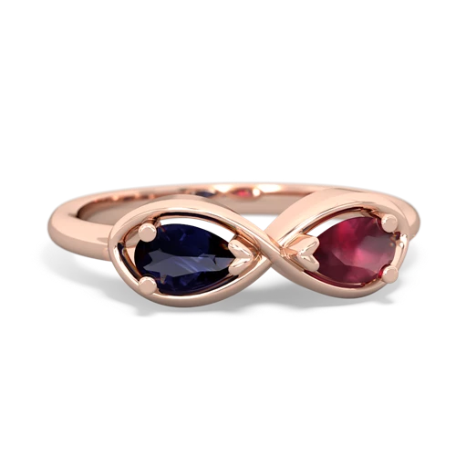 Sapphire Genuine Sapphire with Genuine Ruby Infinity ring Ring