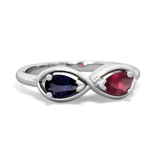 sapphire-ruby infinity ring