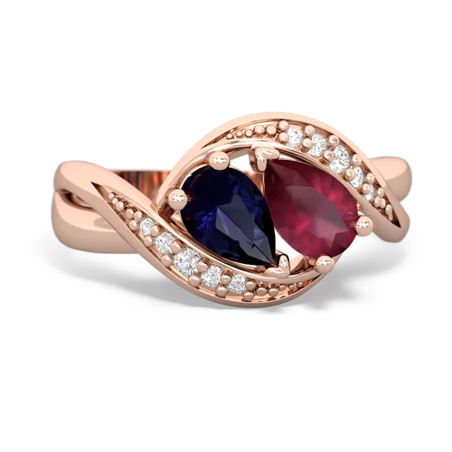 sapphire-ruby keepsake curls ring