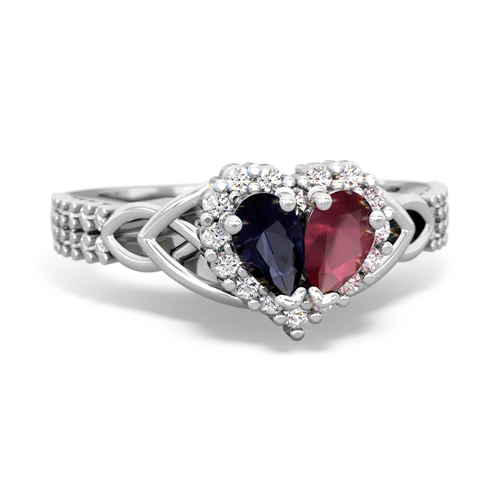 sapphire-ruby keepsake engagement ring