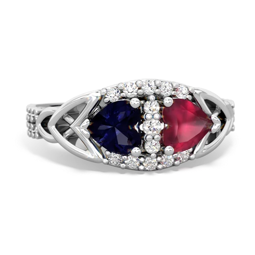 sapphire-ruby keepsake engagement ring