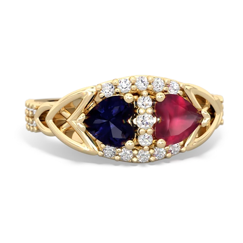 sapphire-ruby keepsake engagement ring
