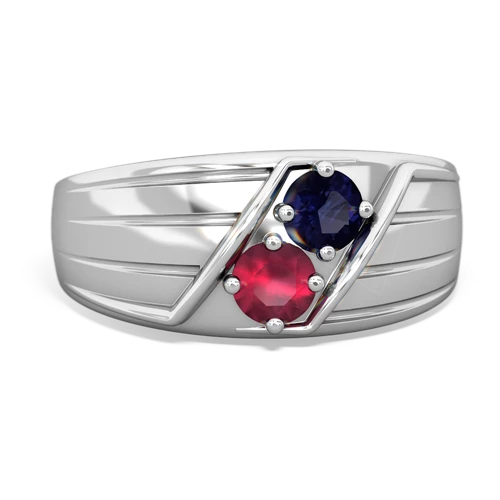 sapphire-ruby mens ring