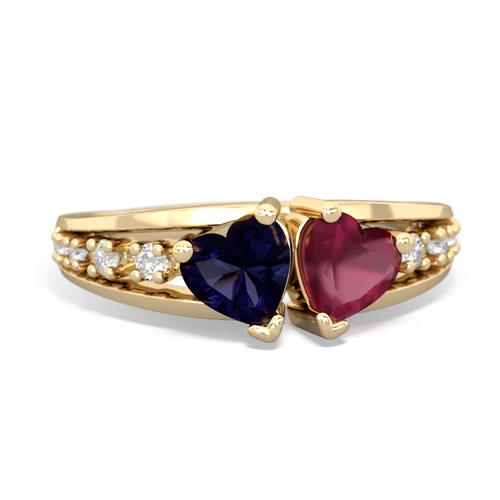 sapphire-ruby modern ring