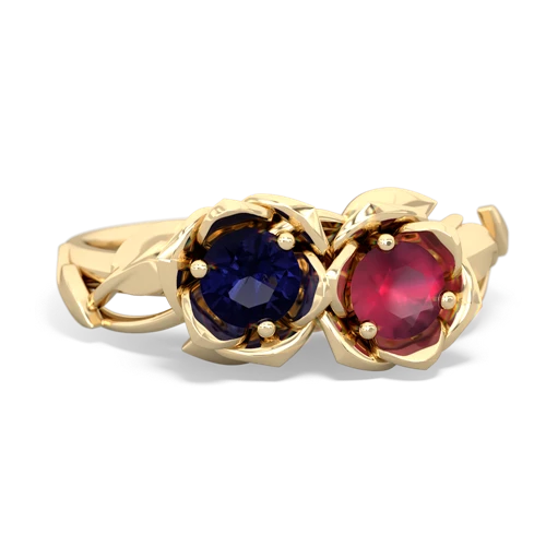 sapphire-ruby roses ring