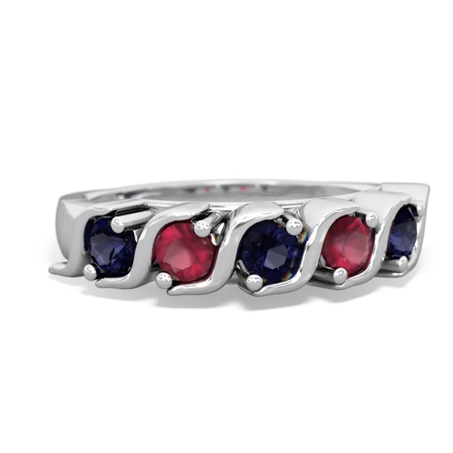 sapphire-ruby timeless ring