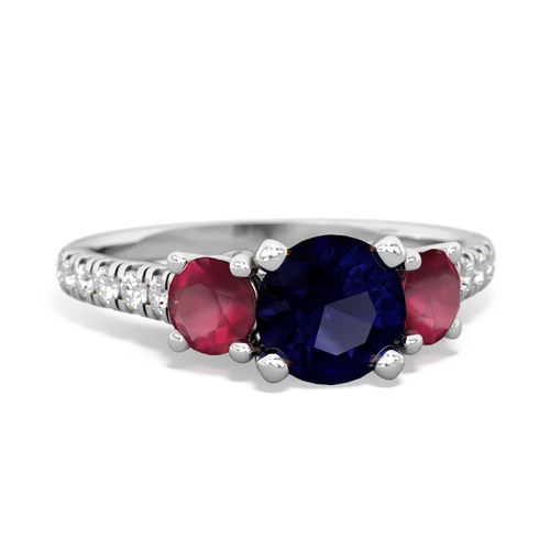 Sapphire Genuine Sapphire with Genuine Ruby and Genuine Ruby Pave Trellis ring Ring