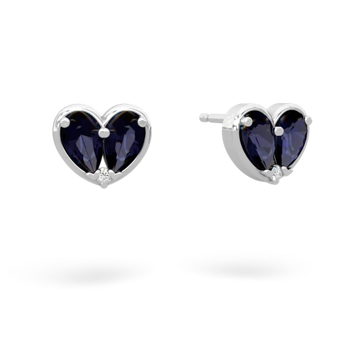 sapphire-sapphire one heart earrings