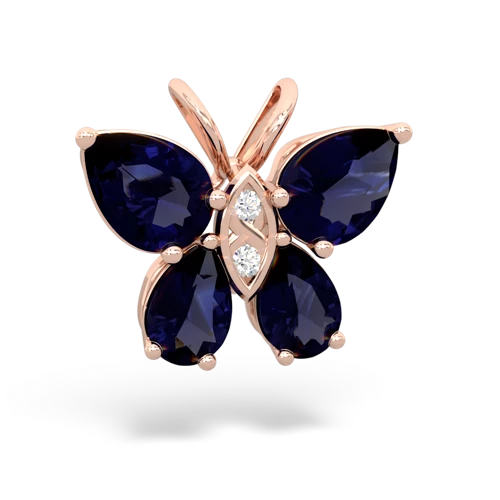 sapphire-sapphire butterfly pendant