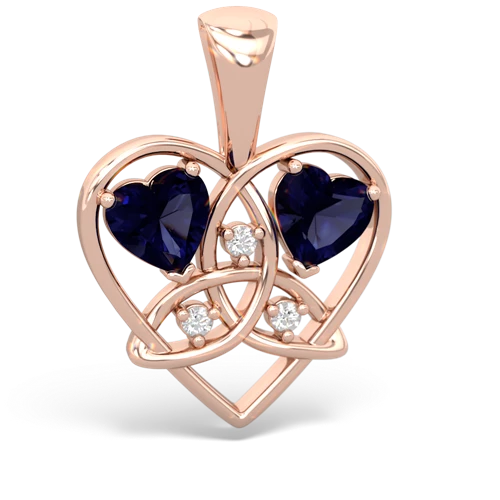 sapphire-sapphire celtic heart pendant