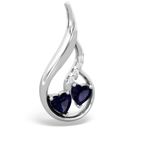 sapphire-sapphire keepsake swirl pendant