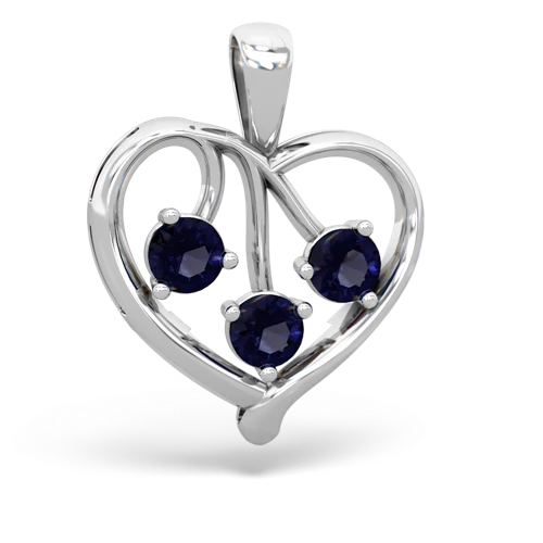 sapphire-sapphire love heart pendant