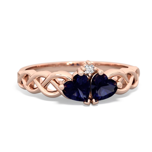 sapphire-sapphire celtic braid ring