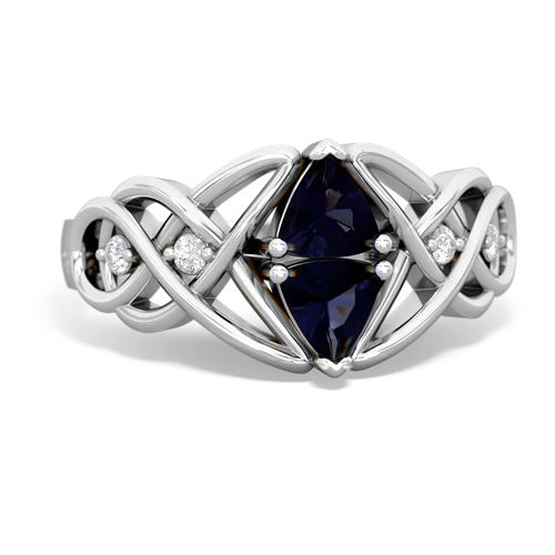 sapphire-sapphire celtic knot ring