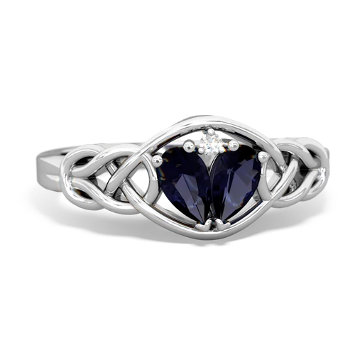 sapphire-sapphire celtic knot ring