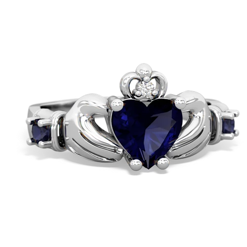 lab sapphire-blue topaz claddagh ring