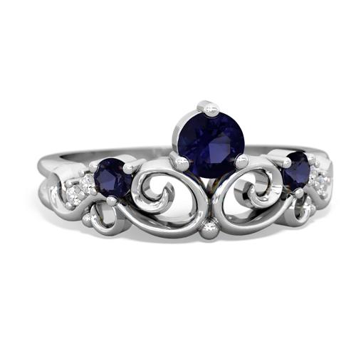 lab sapphire-white topaz crown keepsake ring