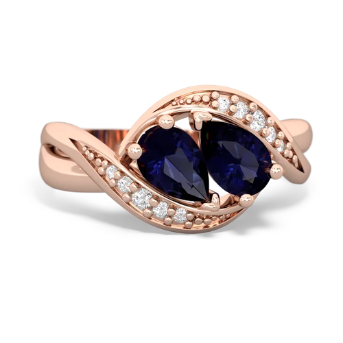 sapphire-sapphire keepsake curls ring