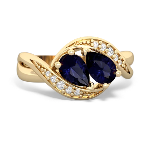 sapphire-sapphire keepsake curls ring