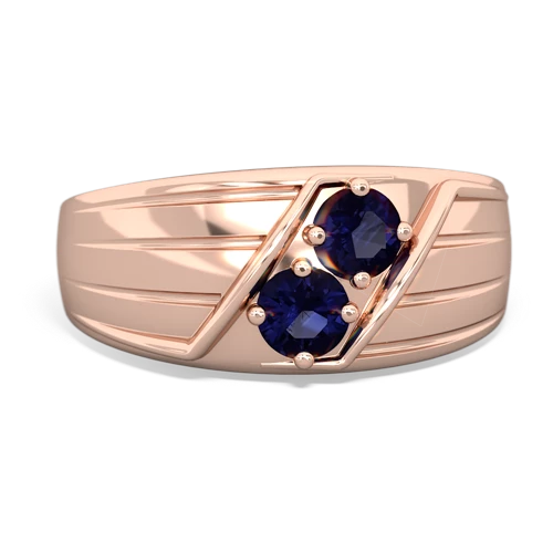 sapphire-sapphire mens ring