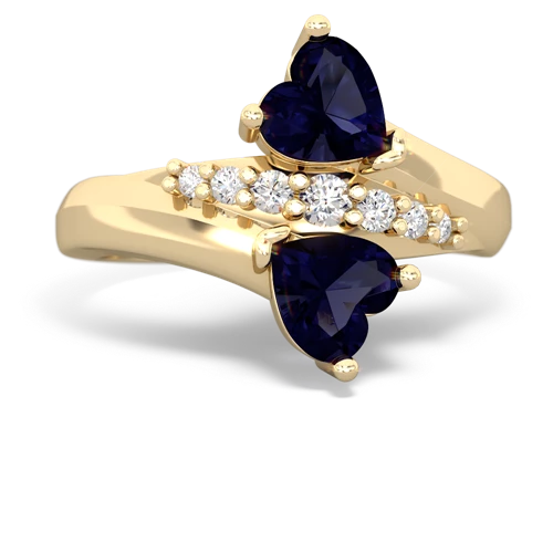 sapphire-sapphire modern ring