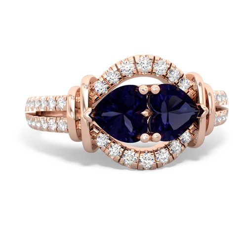 sapphire-sapphire pave keepsake ring