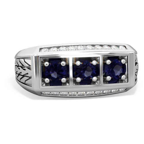 sapphire-tanzanite three stone ring