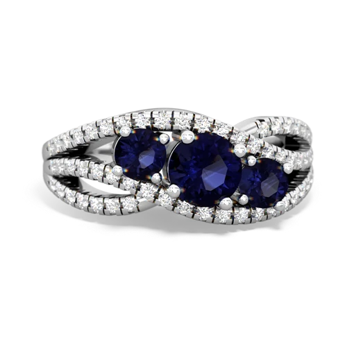 sapphire-sapphire three stone pave ring