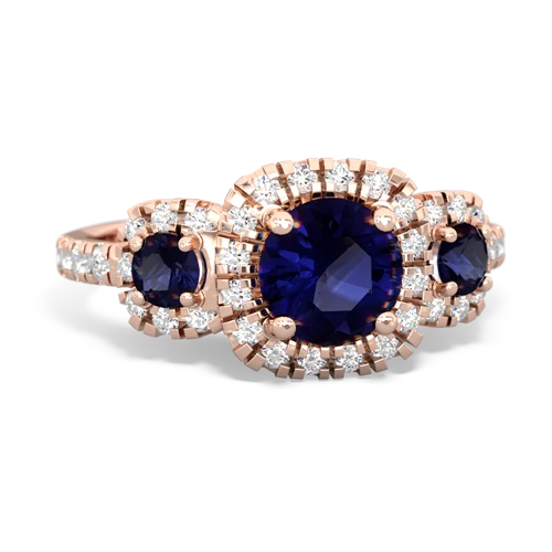 sapphire-emerald three stone regal ring