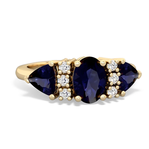 Genuine Sapphire with Genuine Sapphire and Genuine Tanzanite Antique Style Three Stone ring