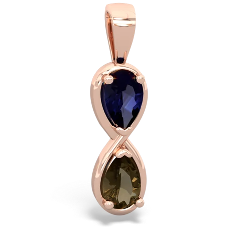 Sapphire Genuine Sapphire with Genuine Smoky Quartz Infinity pendant Pendant