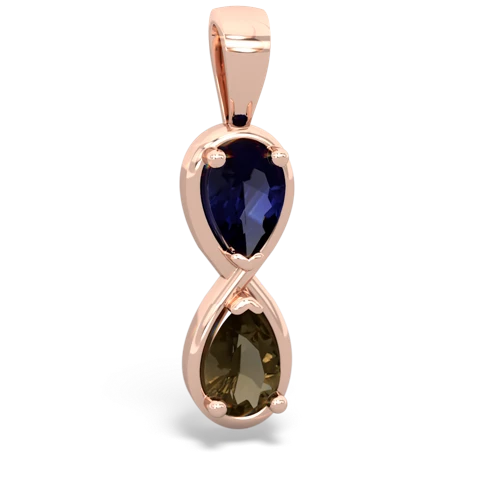 sapphire-smoky quartz infinity pendant