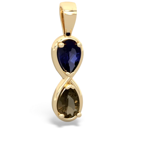 sapphire-smoky quartz infinity pendant