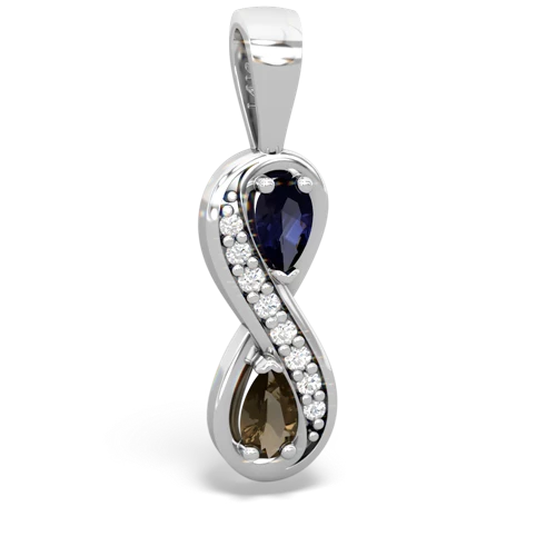 sapphire-smoky quartz keepsake infinity pendant