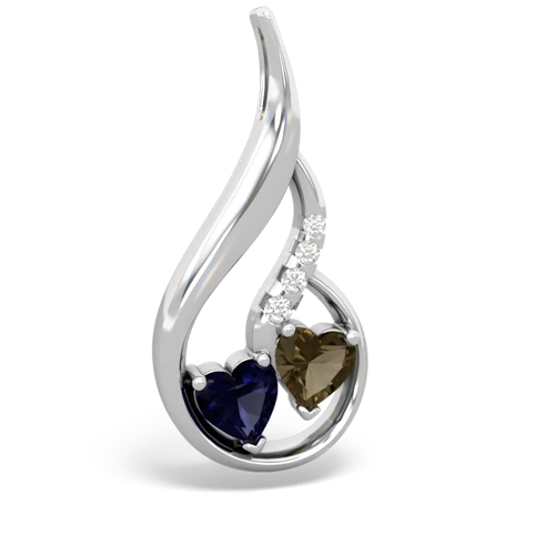 sapphire-smoky quartz keepsake swirl pendant