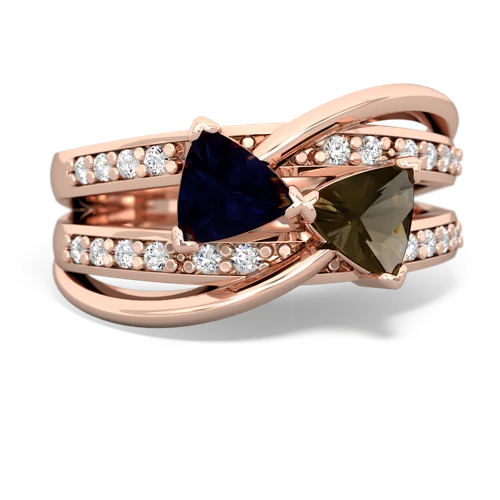 sapphire-smoky quartz couture ring