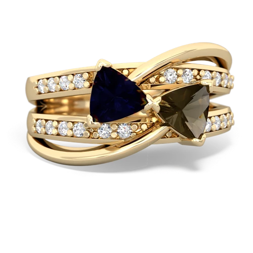 sapphire-smoky quartz couture ring