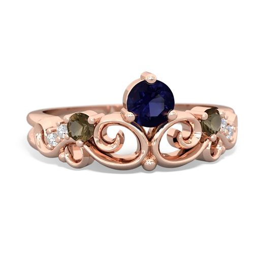 sapphire-smoky quartz crown keepsake ring