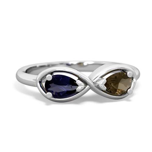 sapphire-smoky quartz infinity ring