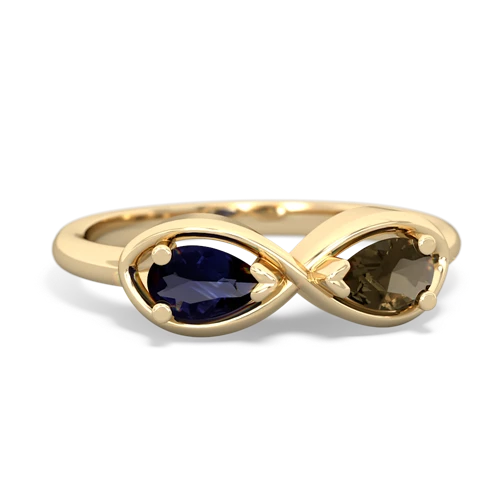 sapphire-smoky quartz infinity ring