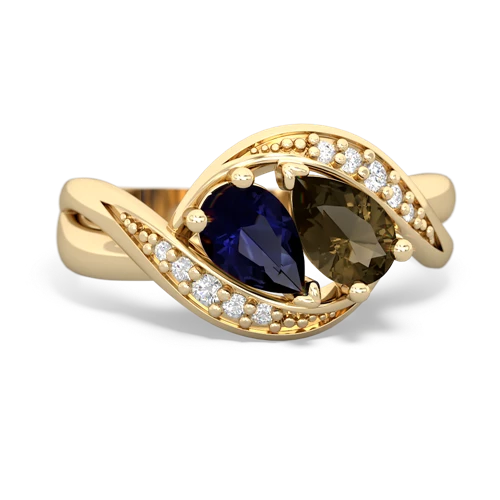 sapphire-smoky quartz keepsake curls ring