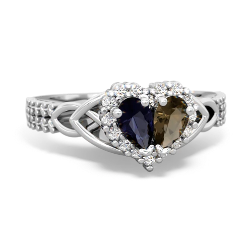 sapphire-smoky quartz keepsake engagement ring