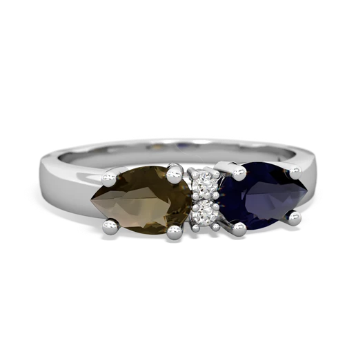 sapphire-smoky quartz timeless ring