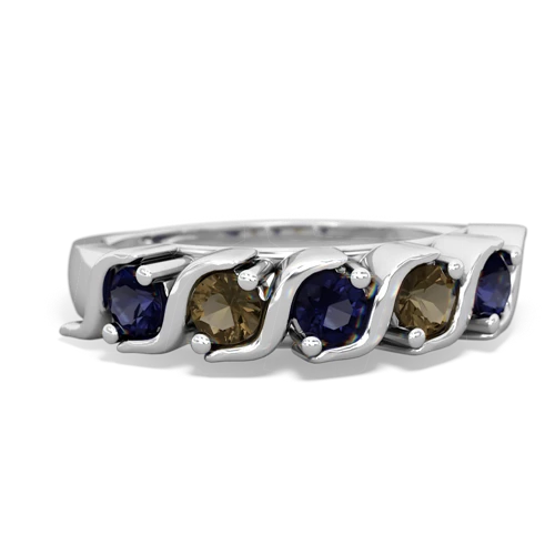 sapphire-smoky quartz timeless ring