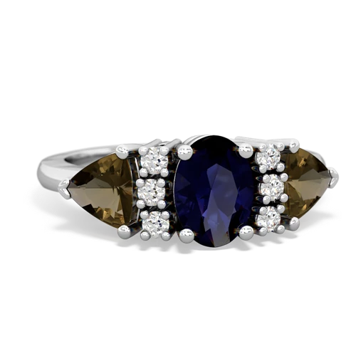 sapphire-smoky quartz timeless ring