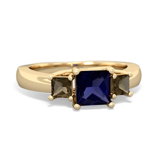 sapphire-smoky quartz timeless ring