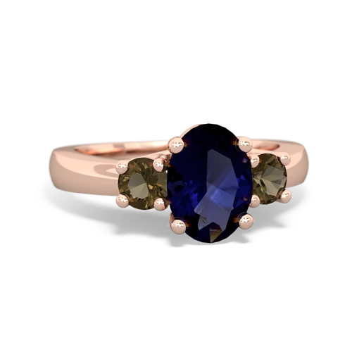 sapphire-smoky quartz timeless ring