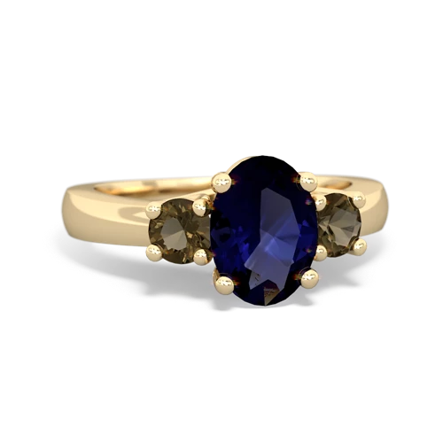 sapphire-smoky quartz timeless ring