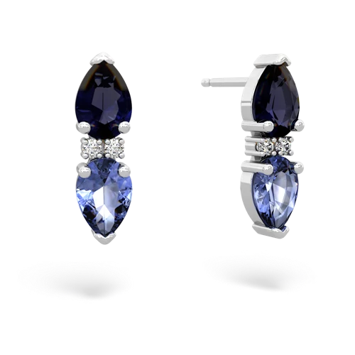 sapphire-tanzanite bowtie earrings